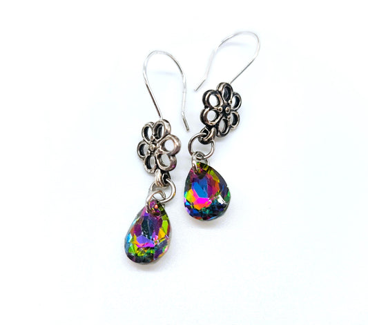 Rainbow Mystic Topaz Teardrop Earrings