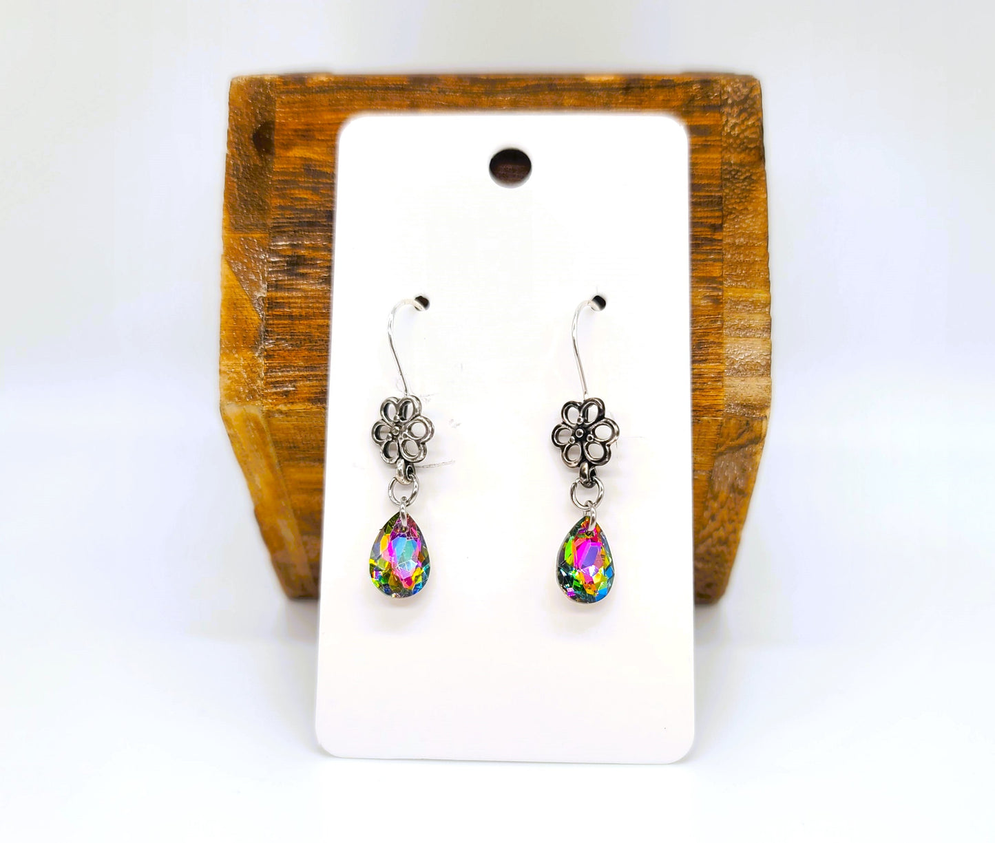 Rainbow Mystic Topaz Teardrop Earrings