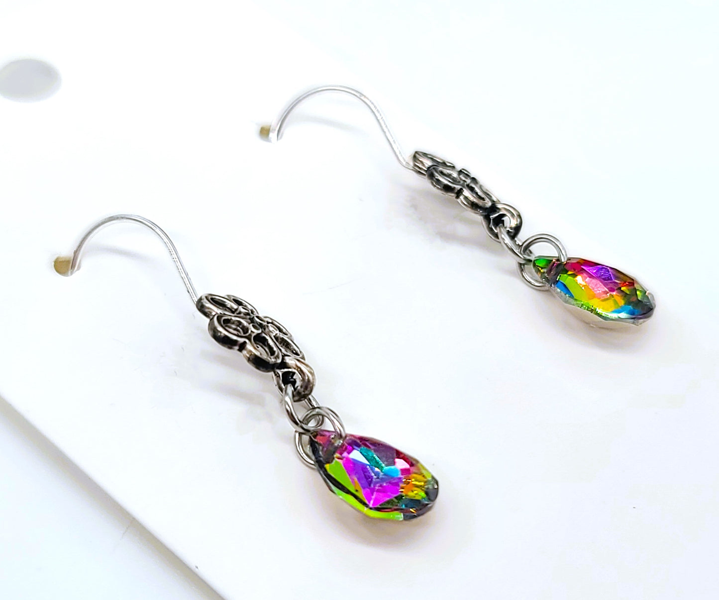 Rainbow Mystic Topaz Teardrop Earrings