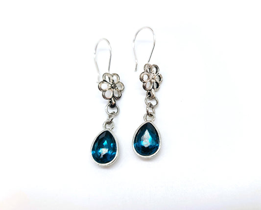 London Blue Topaz Flower Power Teardrop Earrings