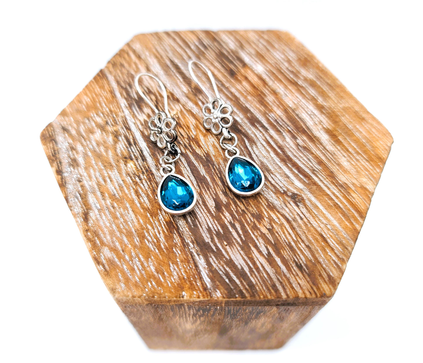 London Blue Topaz Flower Power Teardrop Earrings