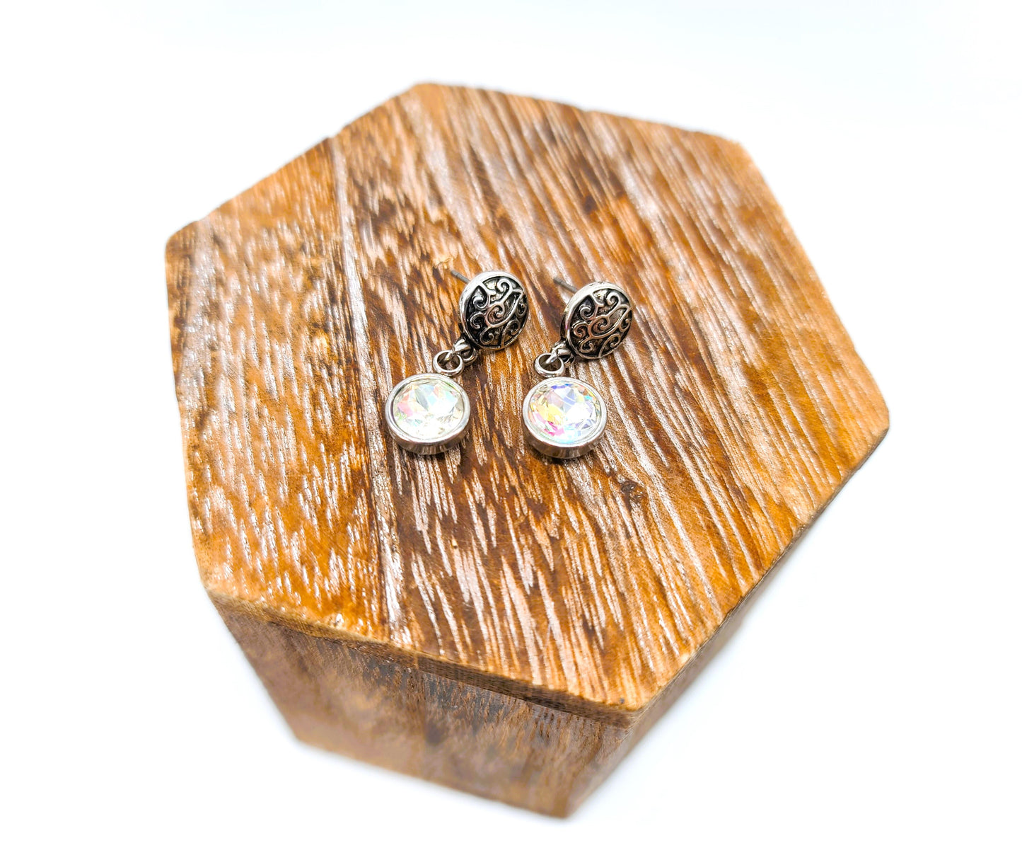 Aurora Borealis Circle Post Earrings