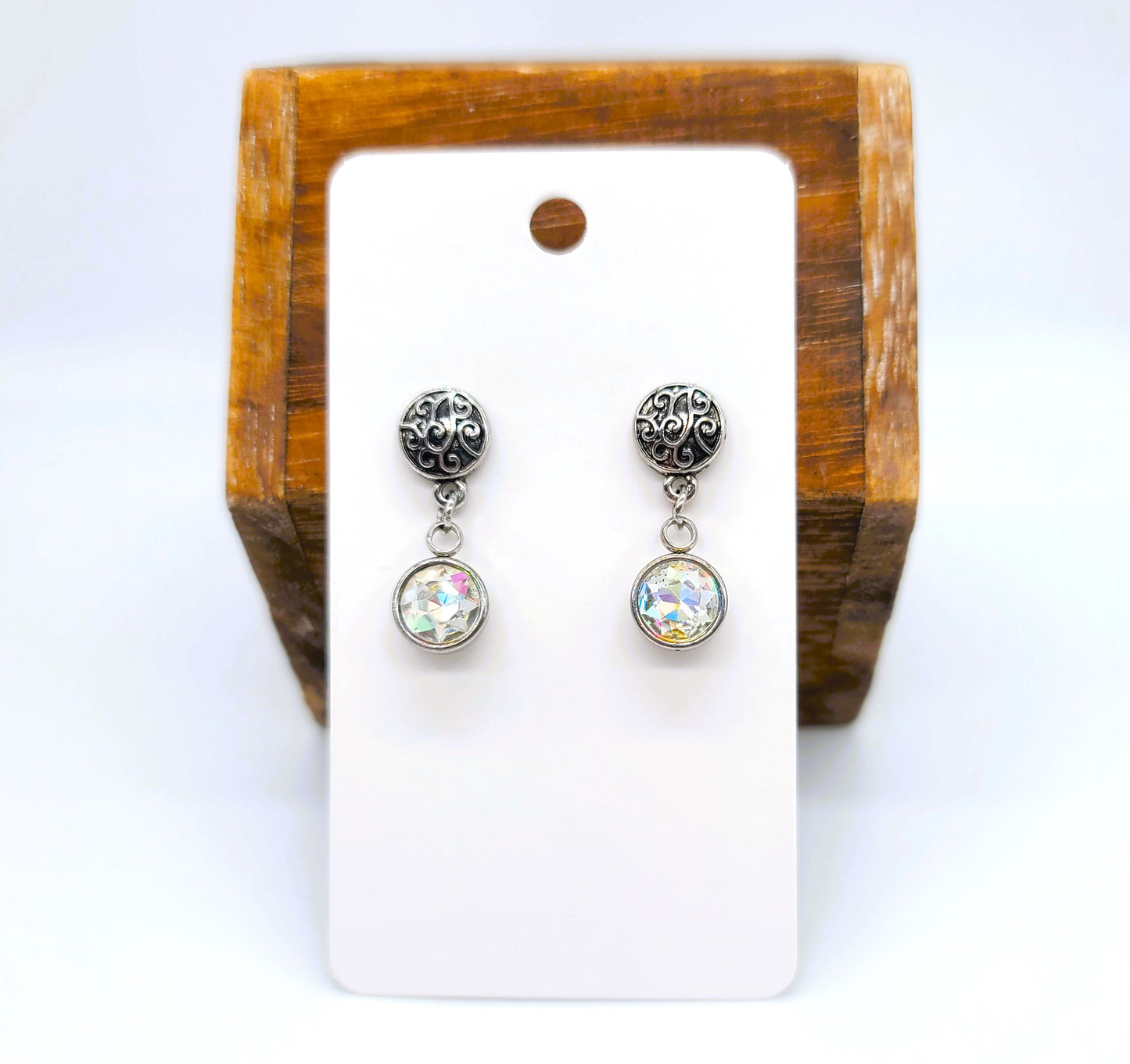 Aurora Borealis Circle Post Earrings