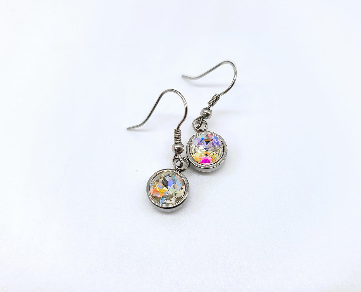 Aurora Borealis Circle Dangle Earrings