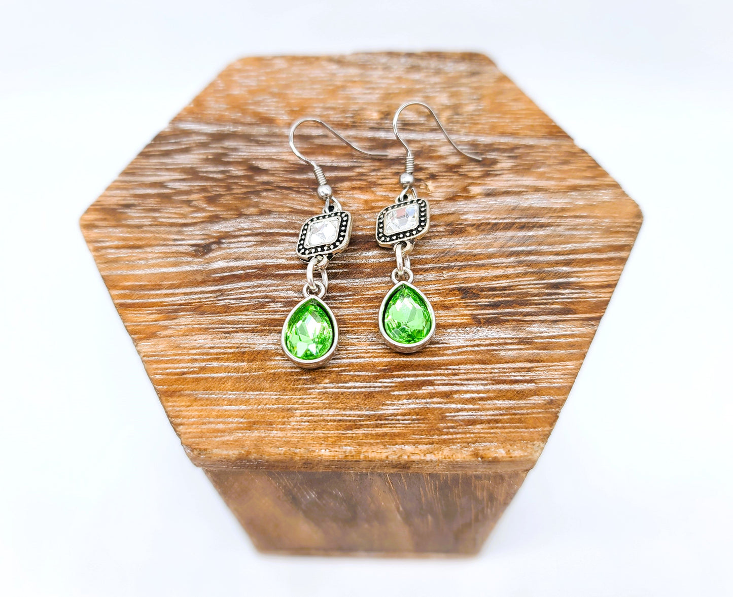 Multifaceted Teardrop Dangle Earrings