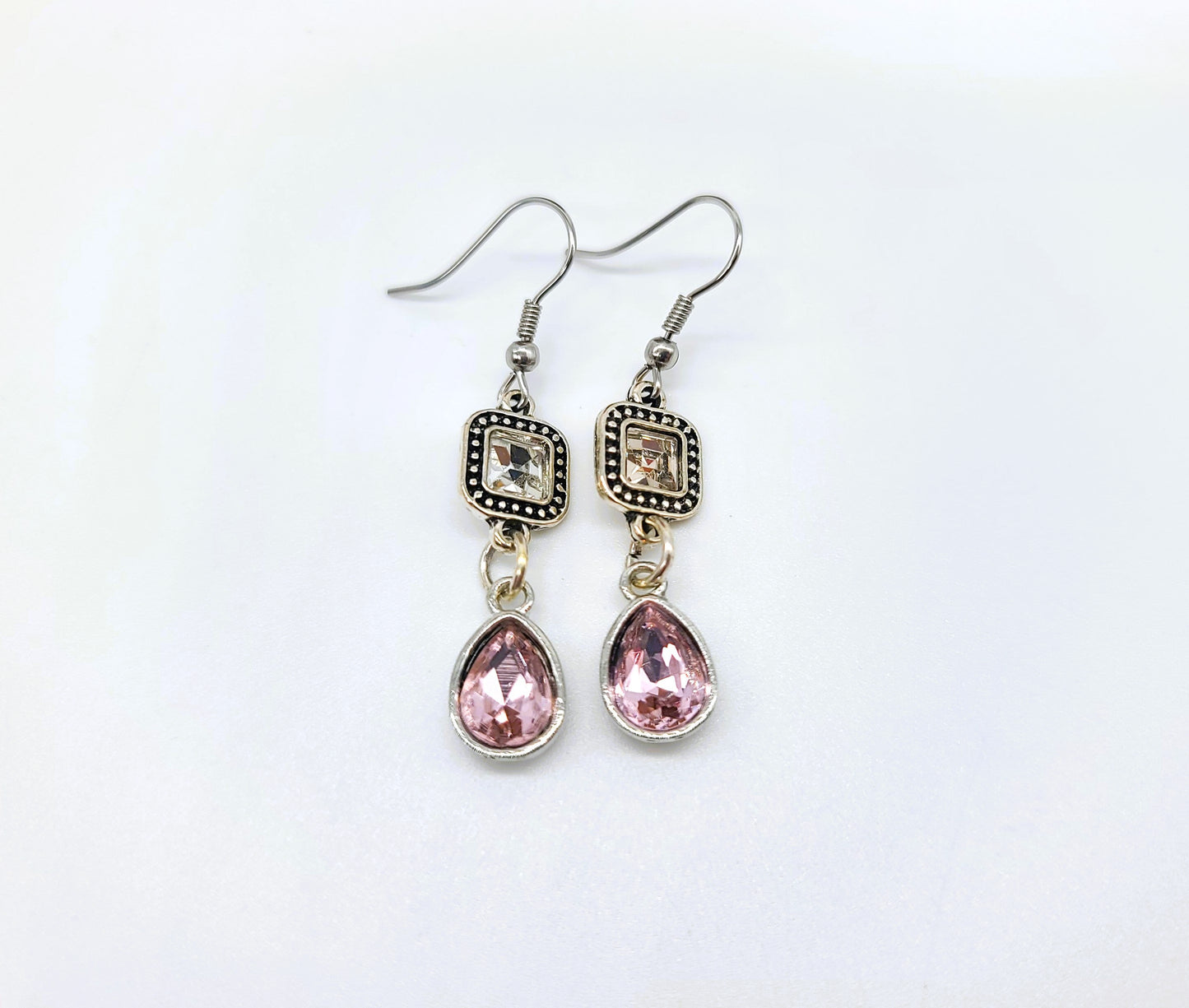 Multifaceted Teardrop Dangle Earrings