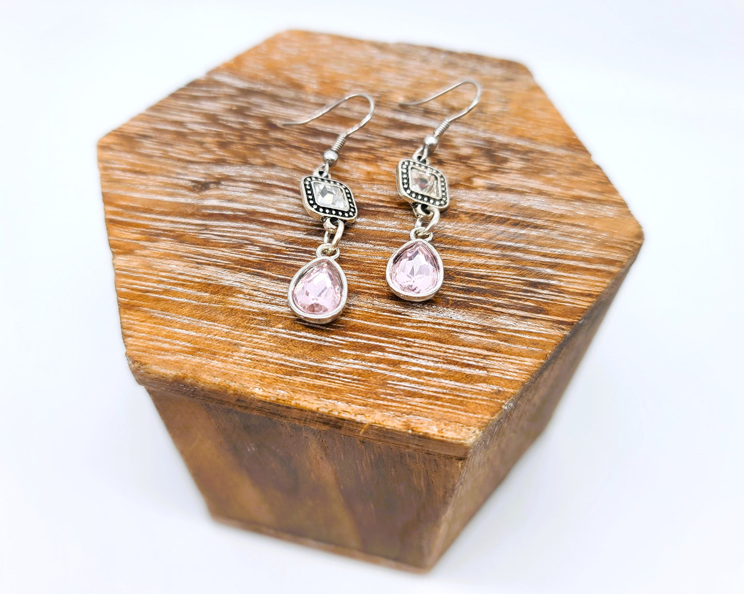 Multifaceted Teardrop Dangle Earrings