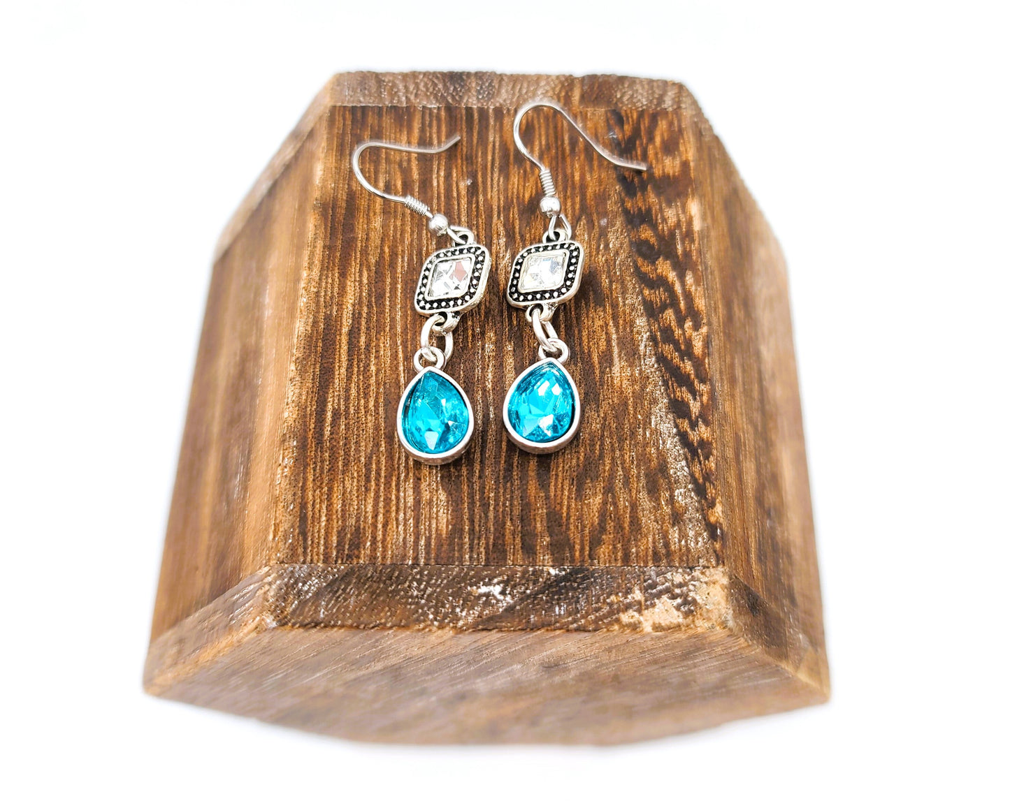 Multifaceted Teardrop Dangle Earrings