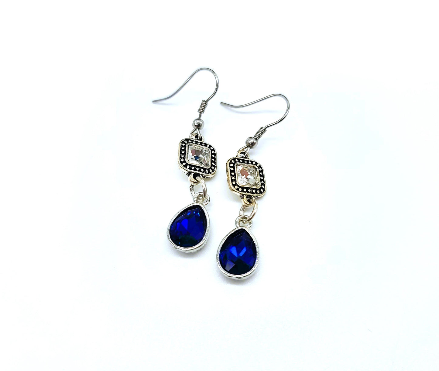 Multifaceted Teardrop Dangle Earrings