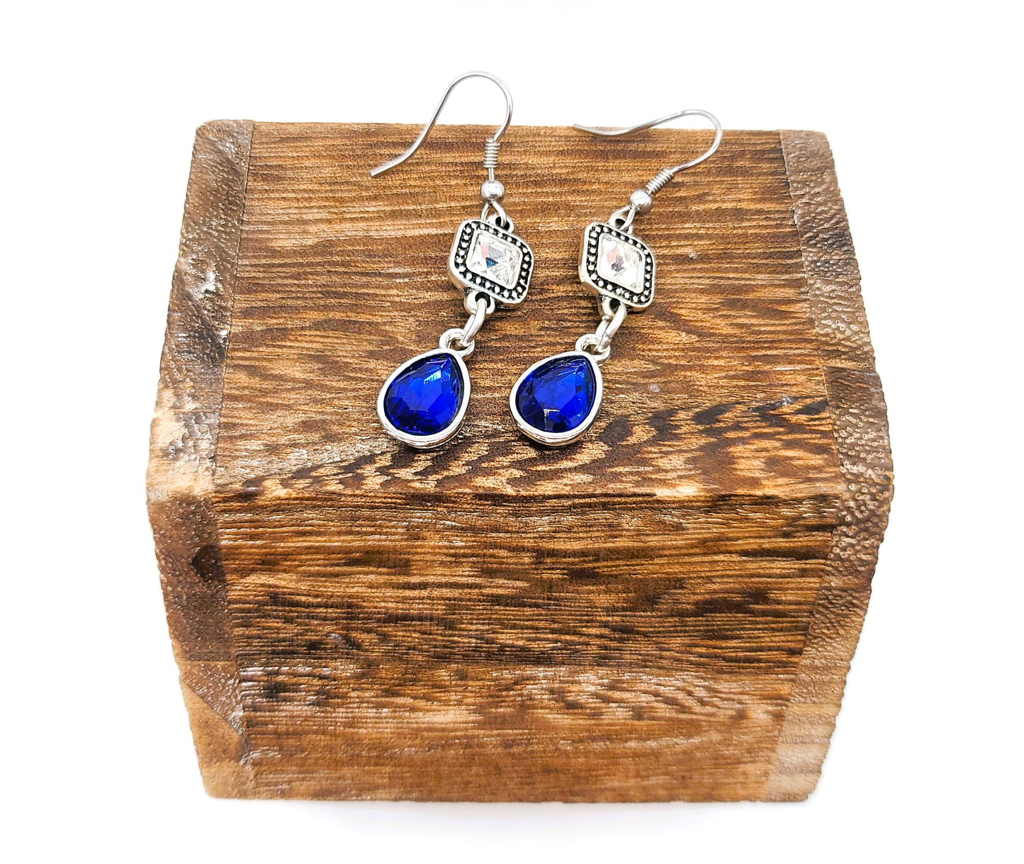 Multifaceted Teardrop Dangle Earrings