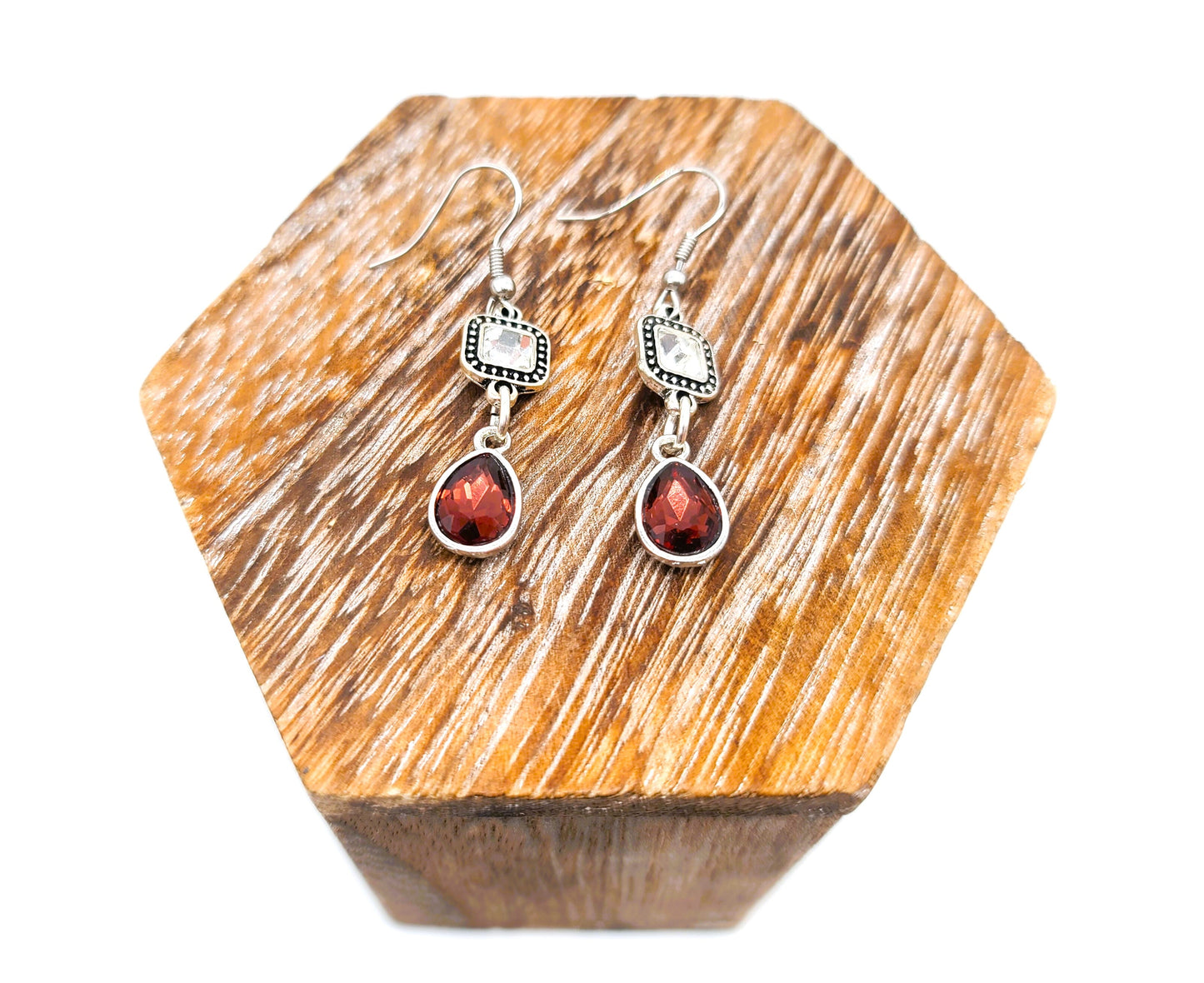 Multifaceted Teardrop Dangle Earrings