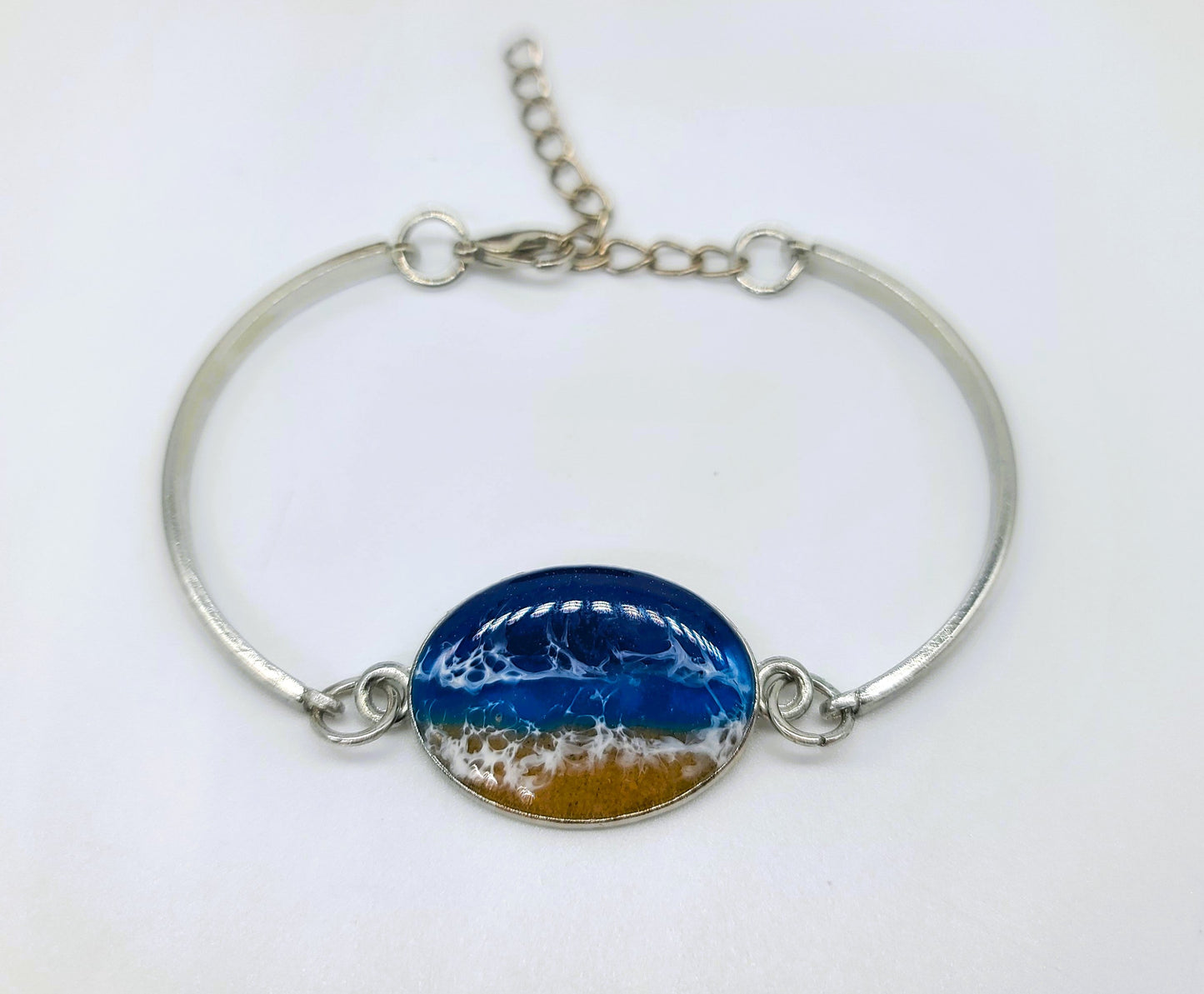 Oval Shaped Resin Seascape Bracelet