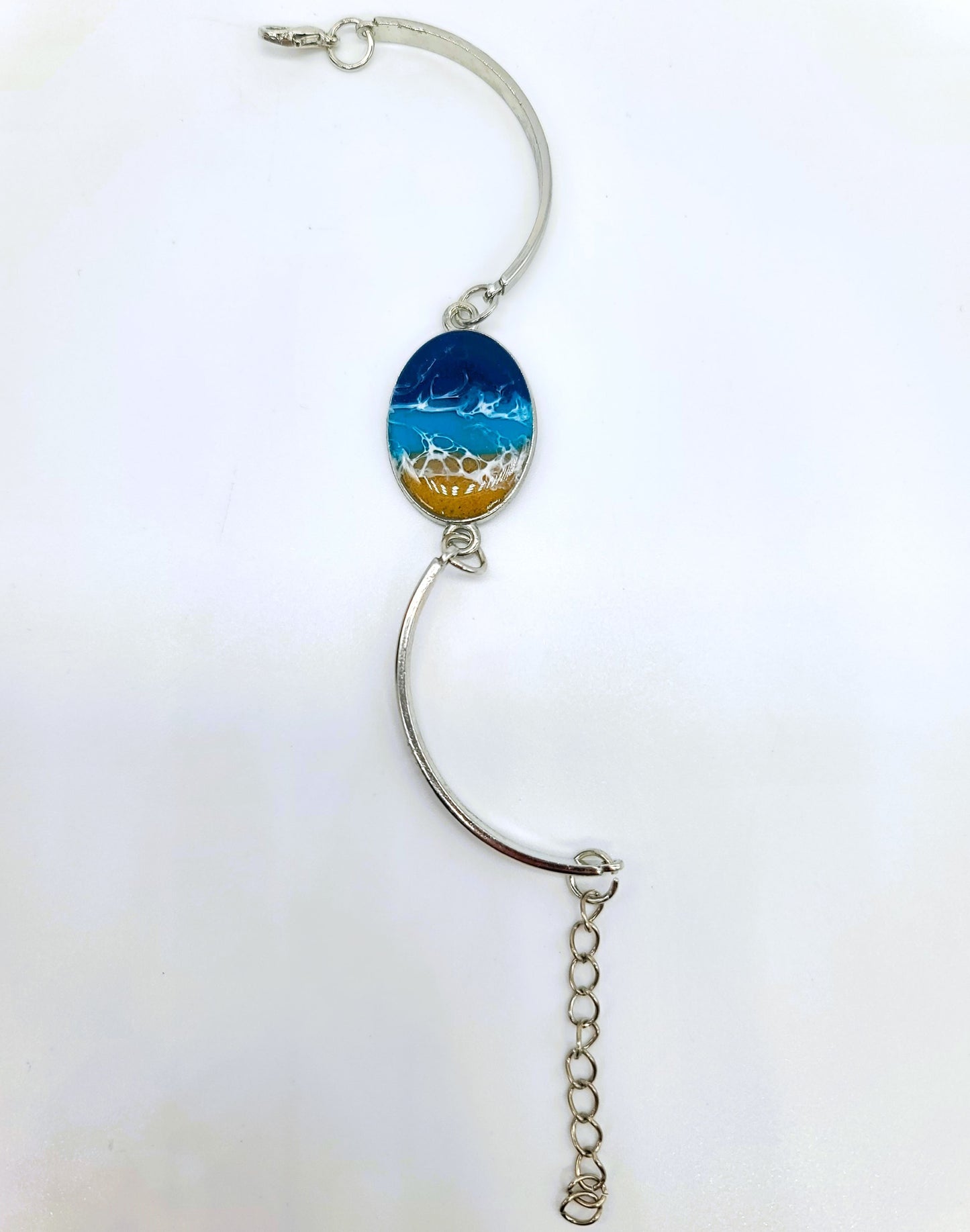 Oval Shaped Resin Seascape Bracelet