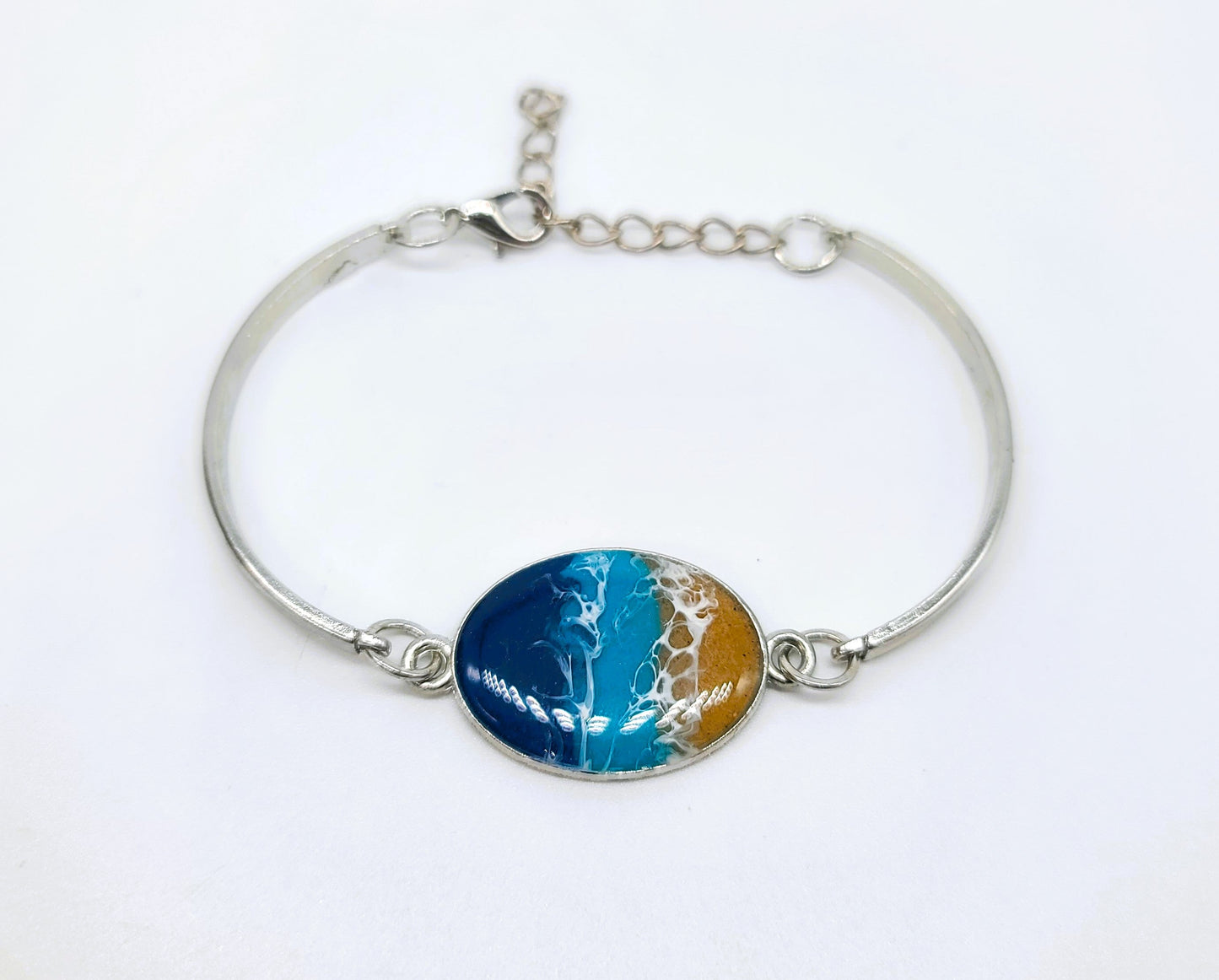 Oval Shaped Resin Seascape Bracelet