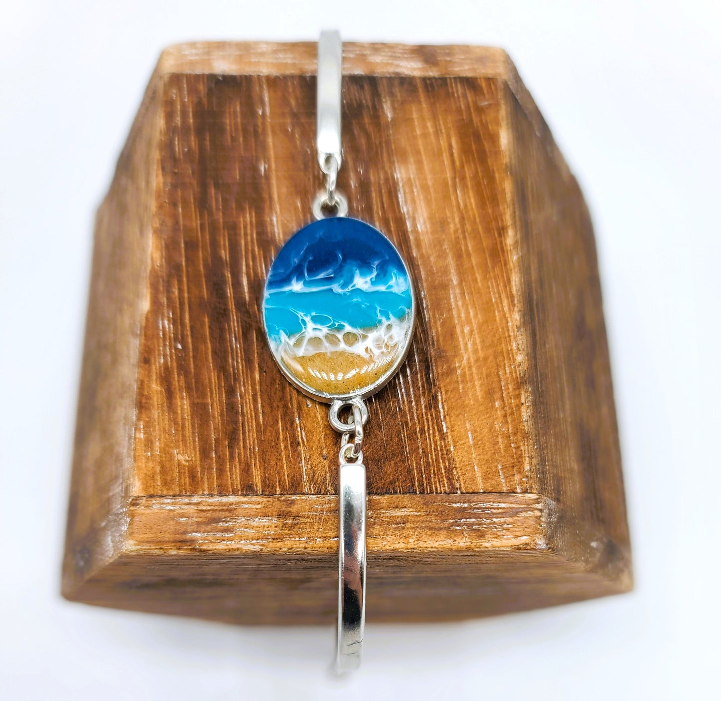 Oval Shaped Resin Seascape Bracelet