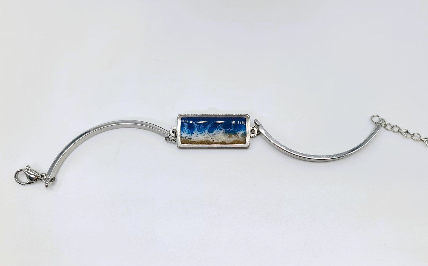 Rectangle Shaped Resin Seascape Bracelet