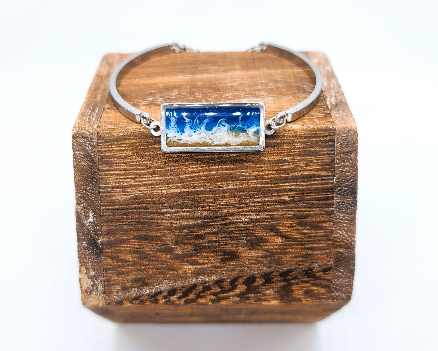 Rectangle Shaped Resin Seascape Bracelet