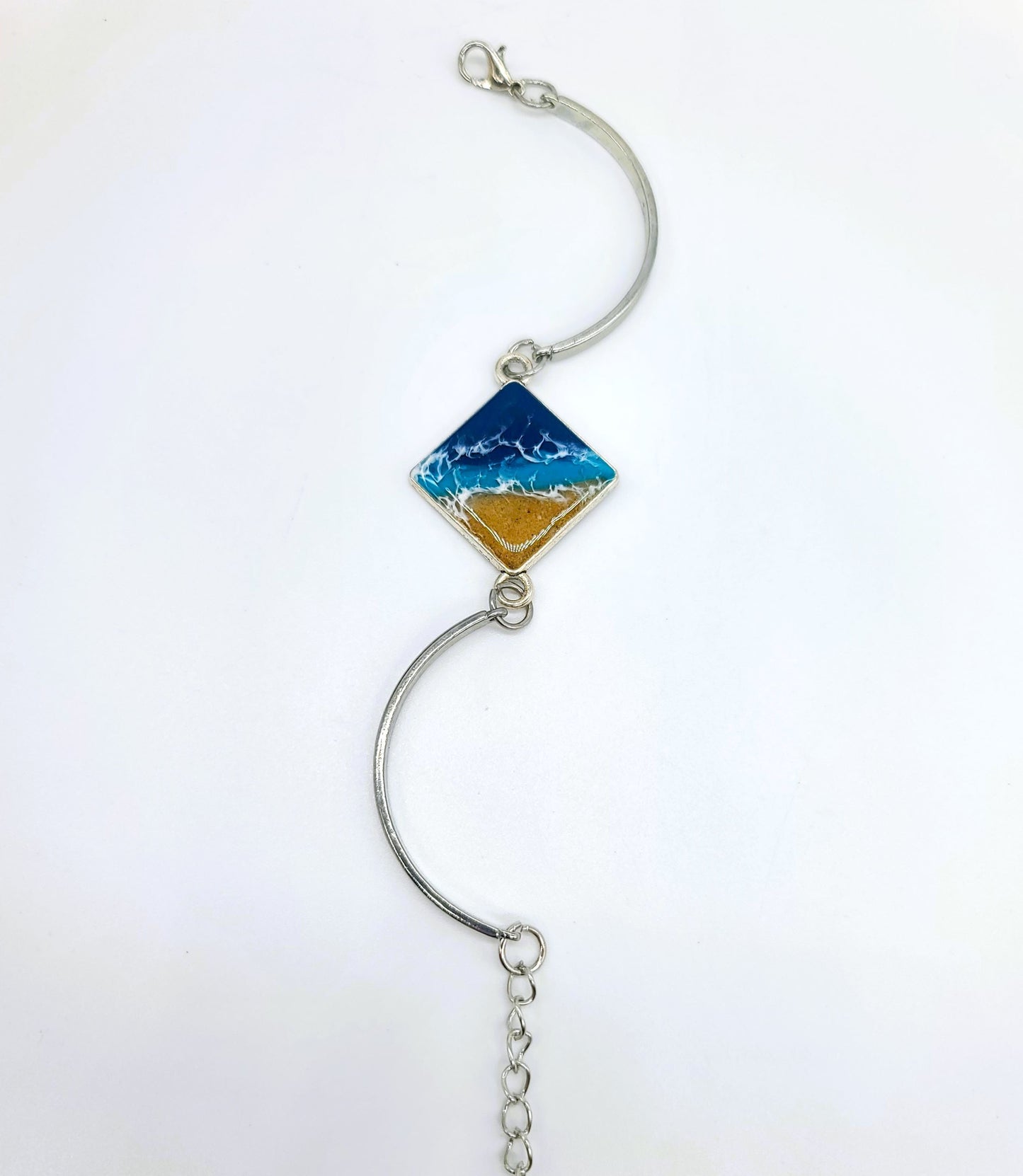 Diamond Shaped Resin Seascape Bracelet