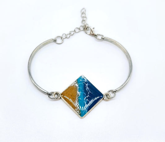 Diamond Shaped Resin Seascape Bracelet