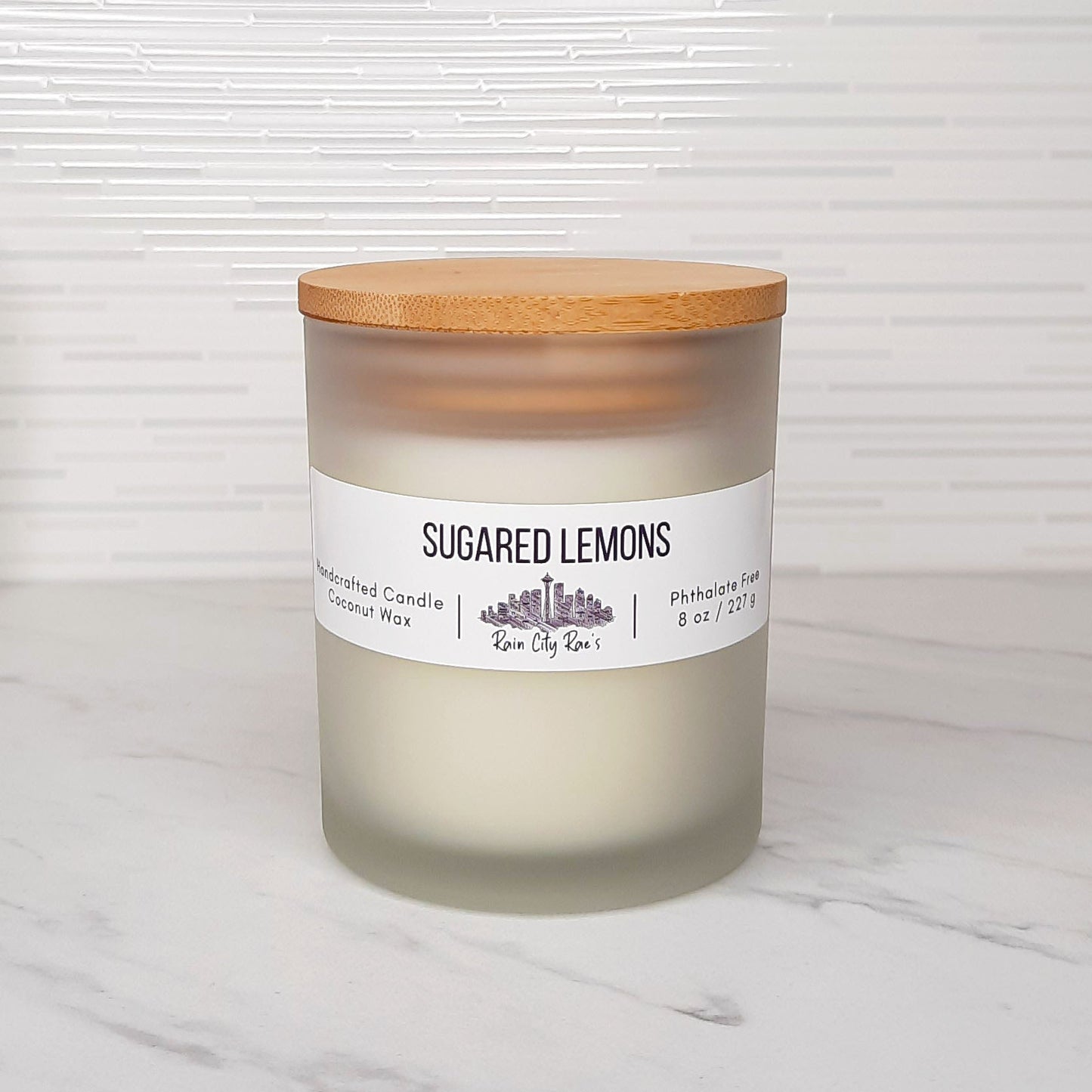 Sugared Lemons 8 oz Frosted Candle