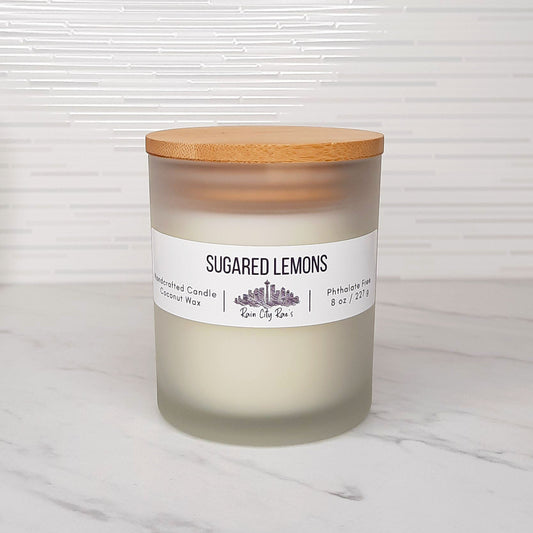 Sugared Lemons 8 oz Frosted Candle