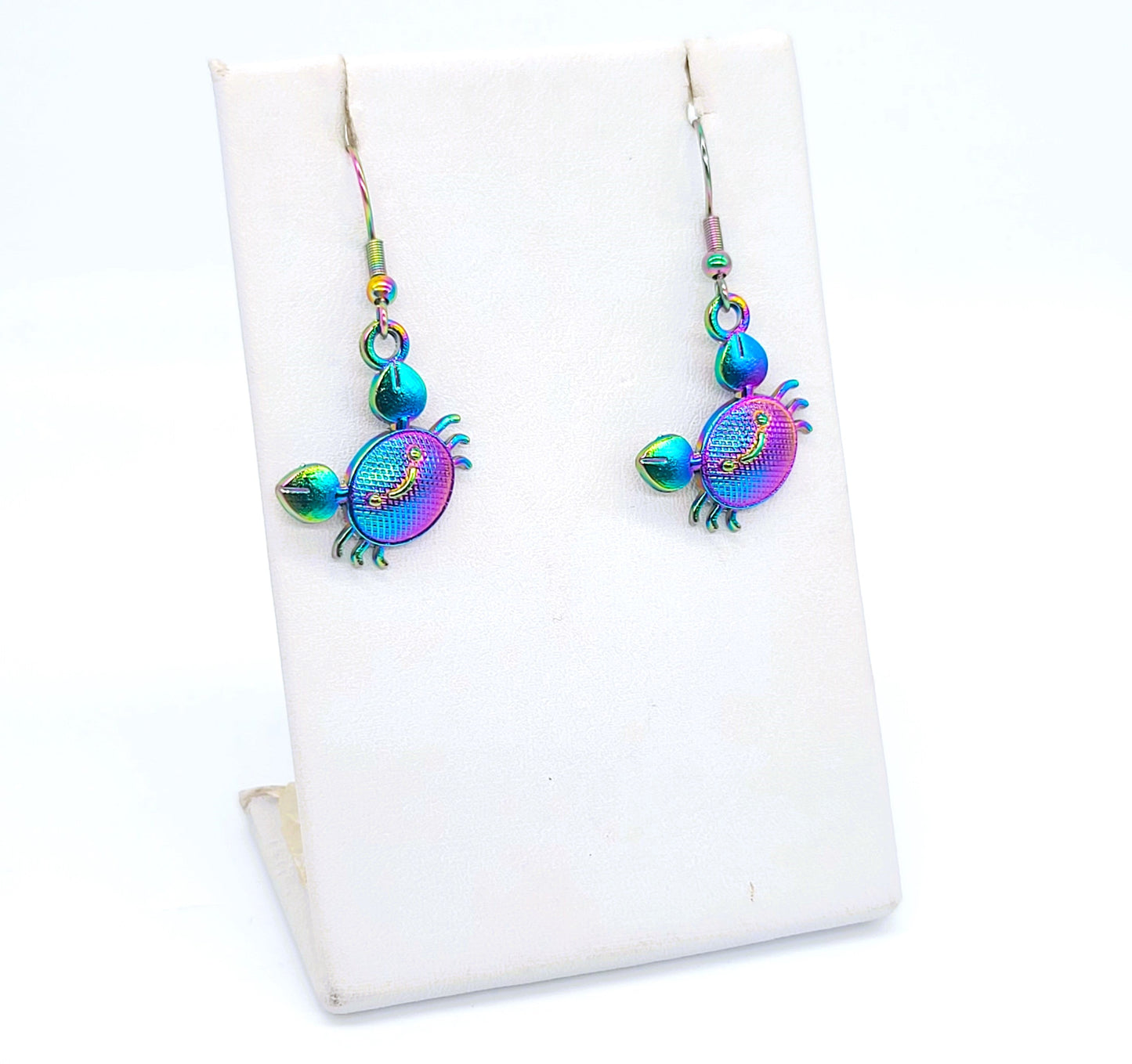 Rainbow Chromium Crab Earrings