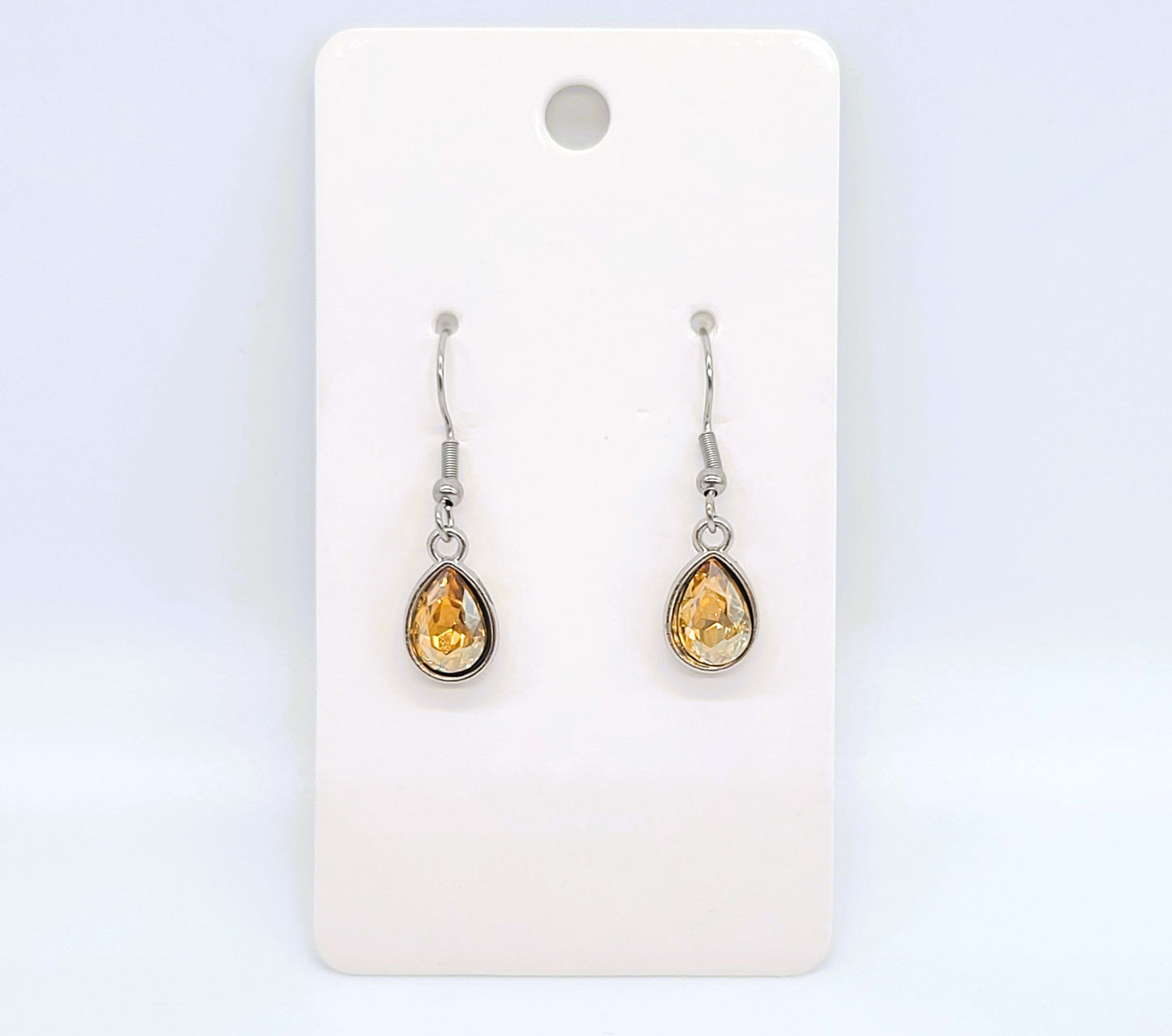Gemstone Teardrop Dangle Earrings
