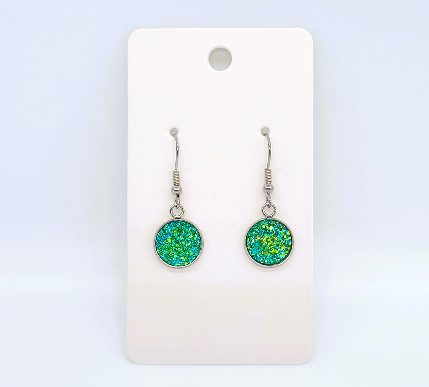 Iridescent Druzy Stone Earrings