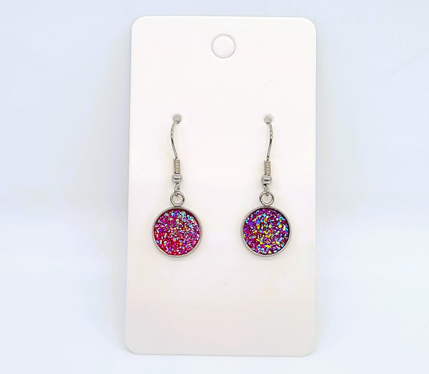 Iridescent Druzy Stone Earrings