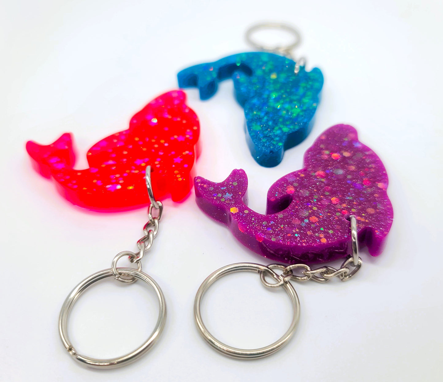 Dolphin  Key Chain - Handmade Resin & Glitter Key Chain