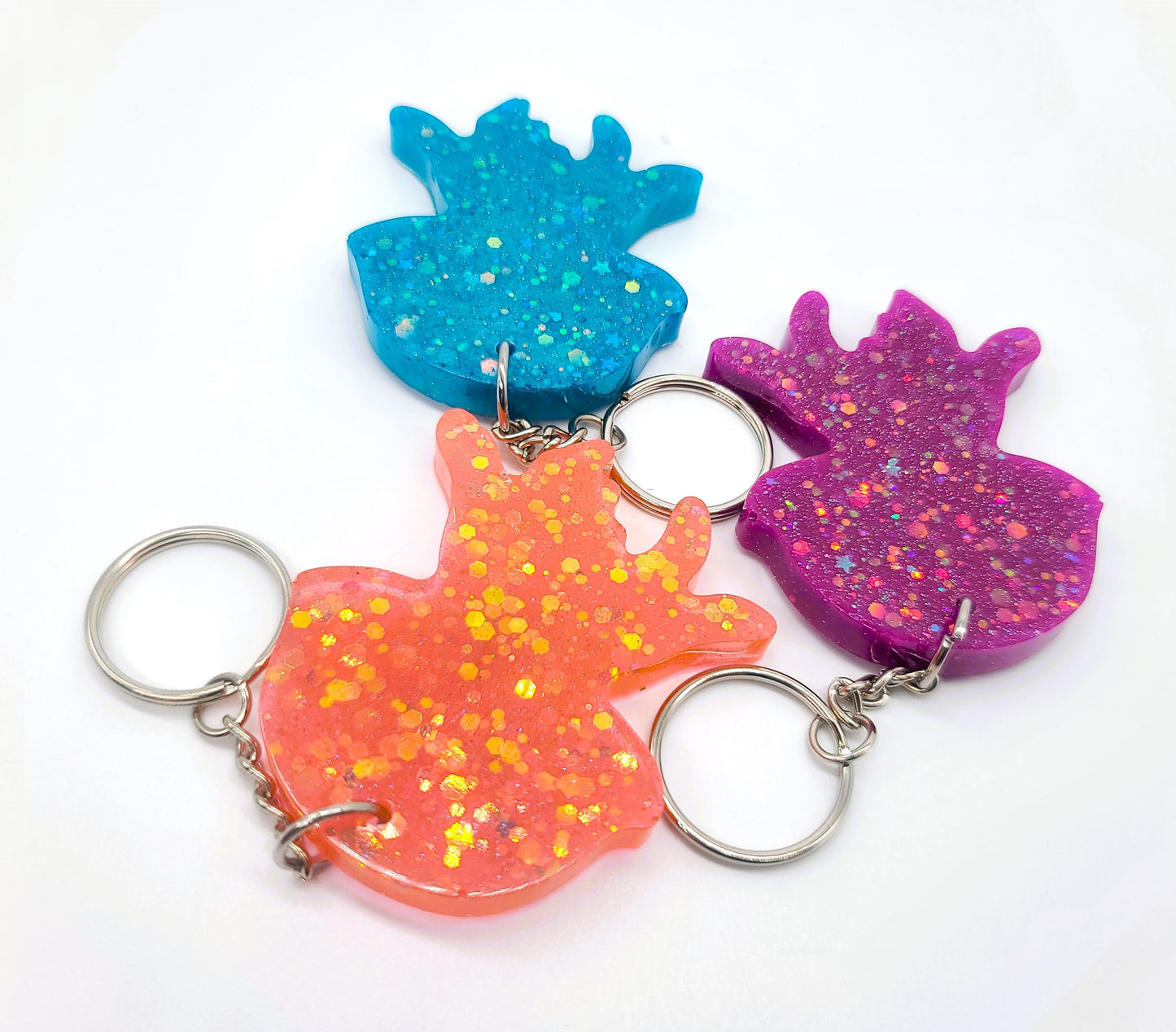 Jellyfish Key Chain - Handmade Resin & Glitter Key Chain