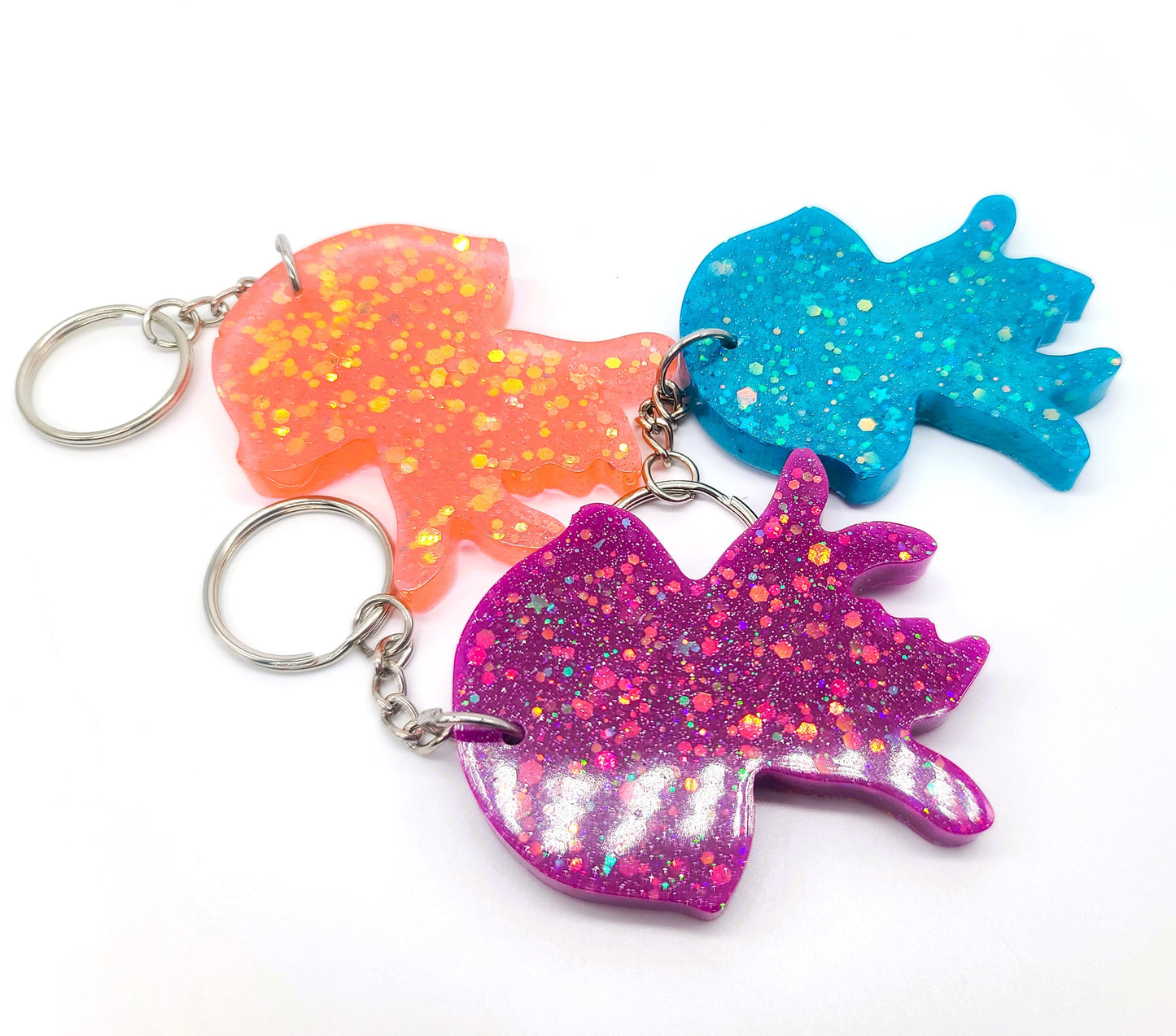 Jellyfish Key Chain - Handmade Resin & Glitter Key Chain