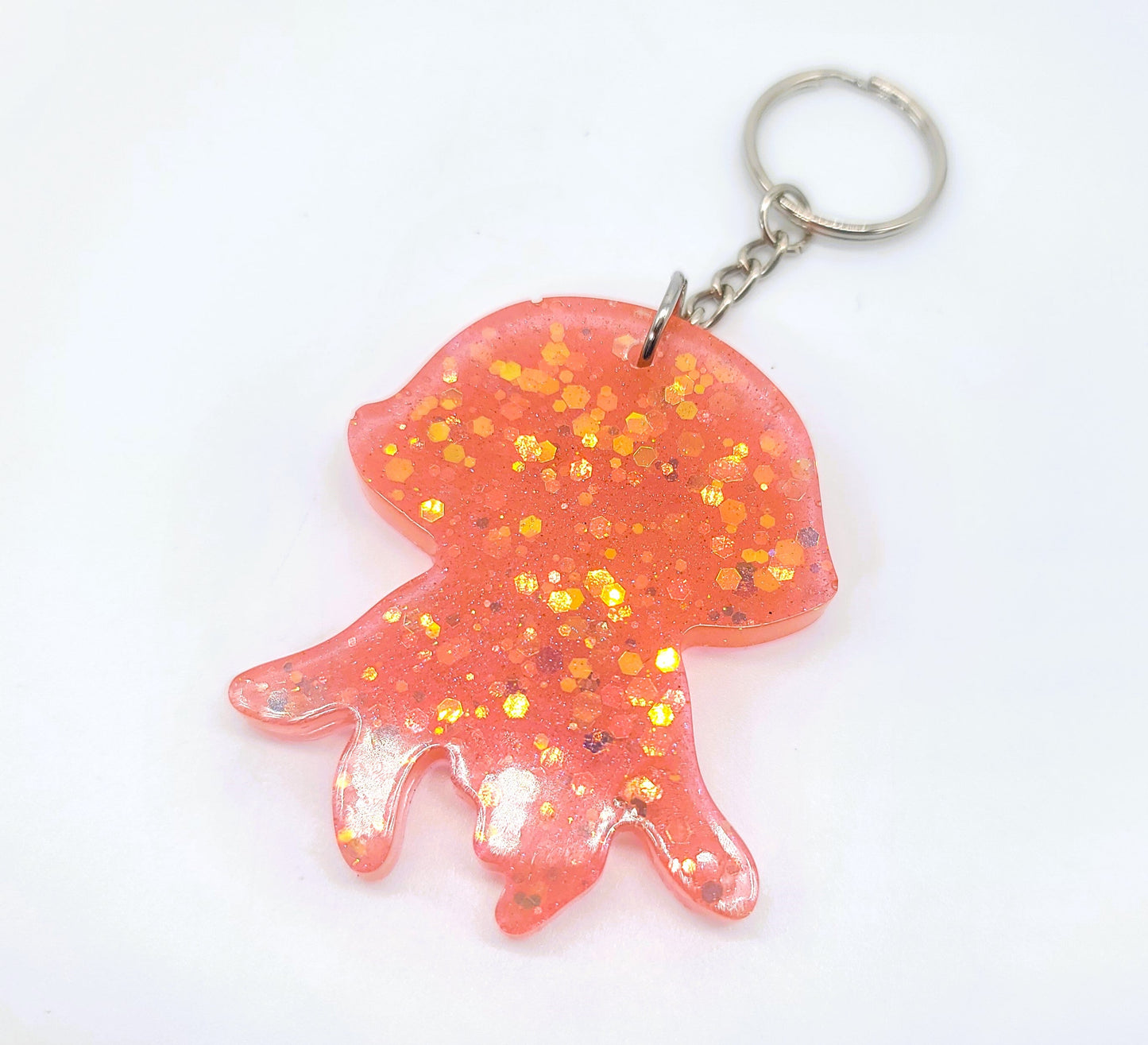 Jellyfish Key Chain - Handmade Resin & Glitter Key Chain
