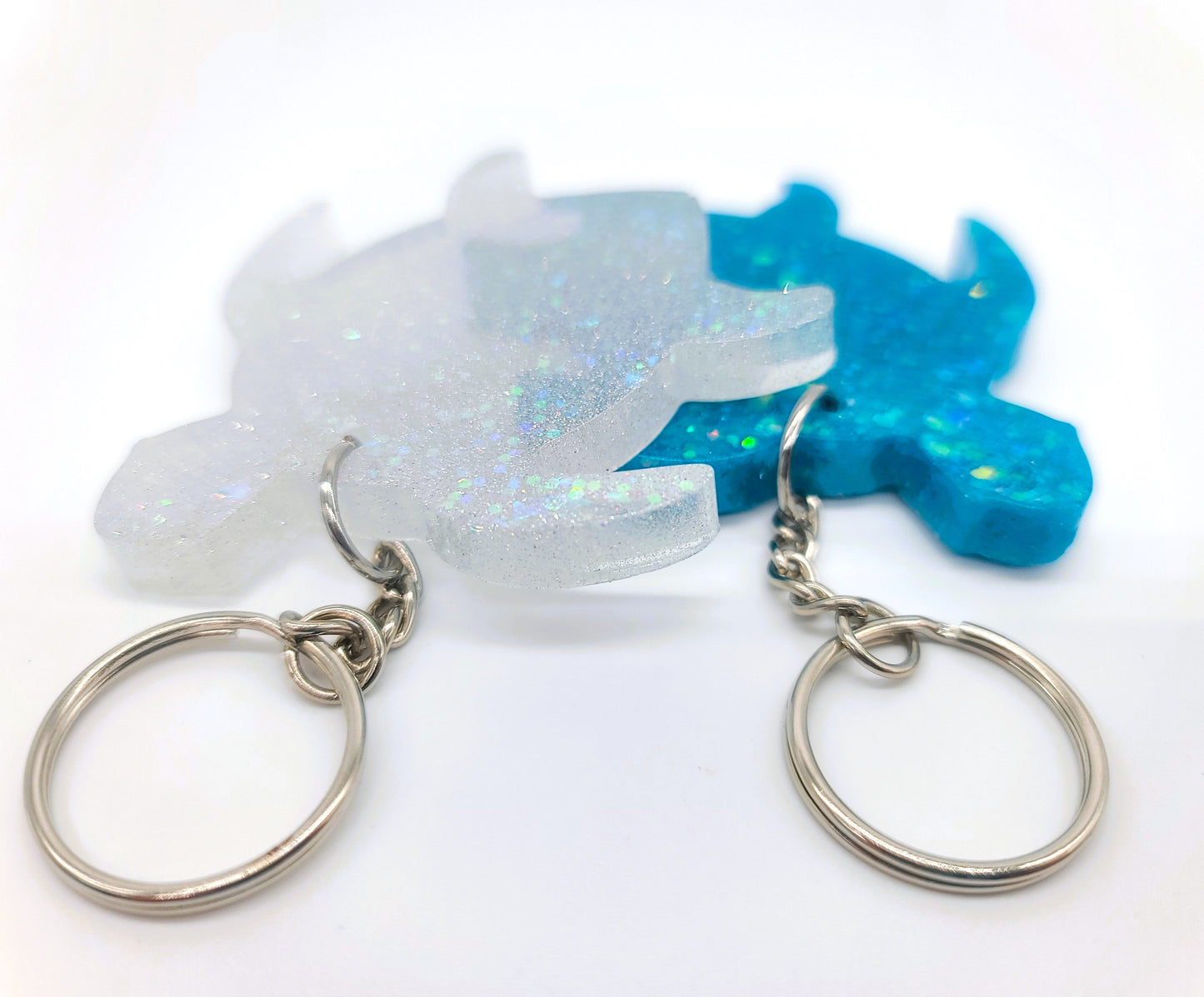 Sea Turtle Key Chain - Handmade Resin & Glitter Key Chain