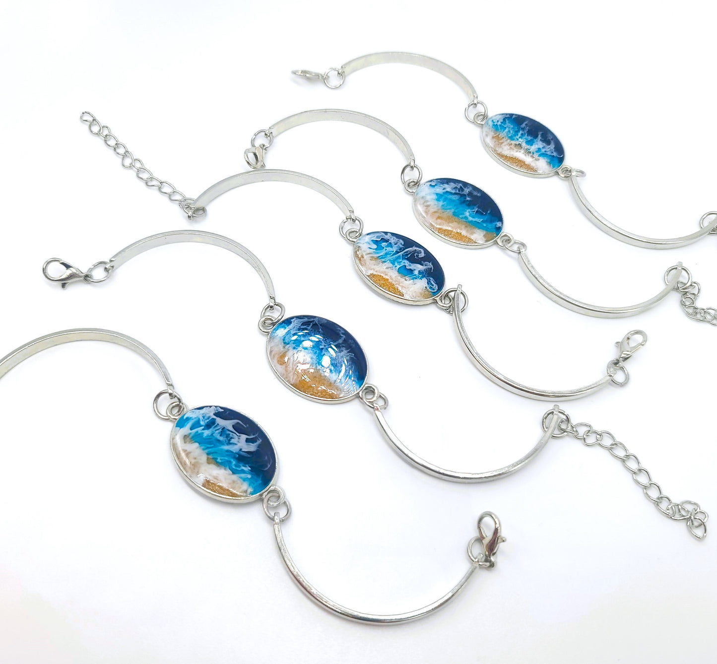 Oval Shaped Resin Seascape Bracelet