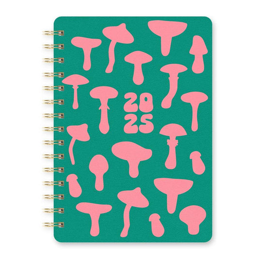2025 Shroom Silhouettes Agatha Monthly Planner | Spiral Diary Journal Notebook | 5.75"w × 8.25 - Premium Planner from The Bullish Store - Just $5.95! Shop now at Concordia Style Boutique