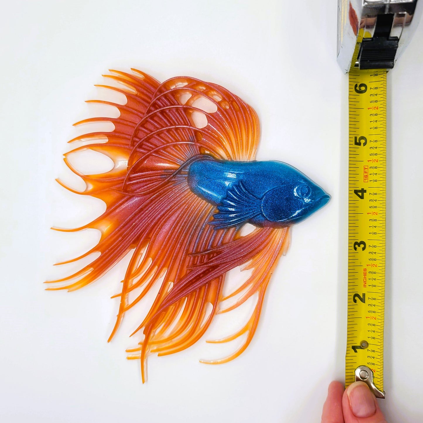 6" Betta Fish Wall Art - Holographic Color Shift Resin