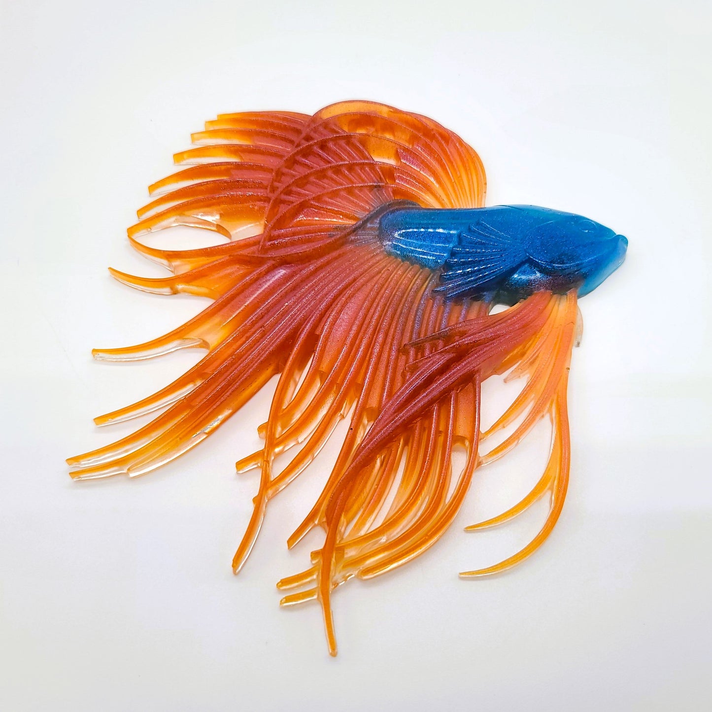6" Betta Fish Wall Art - Holographic Color Shift Resin