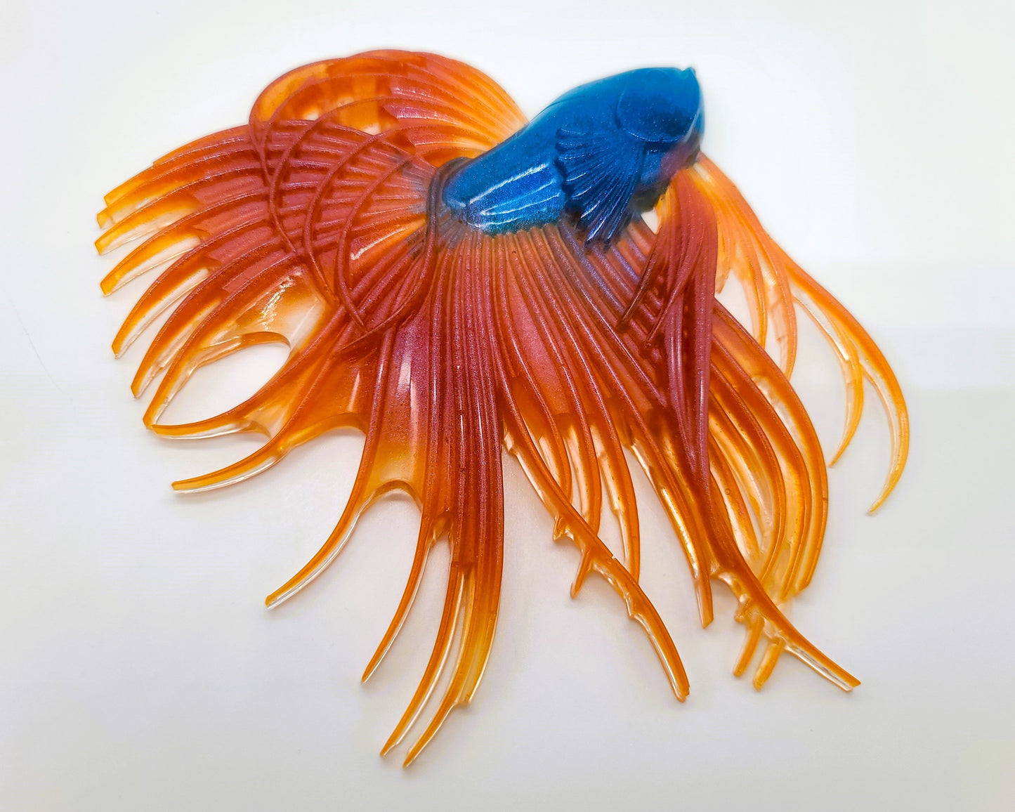 6" Betta Fish Wall Art - Holographic Color Shift Resin