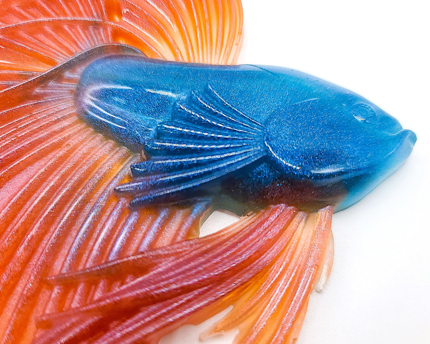 6" Betta Fish Wall Art - Holographic Color Shift Resin