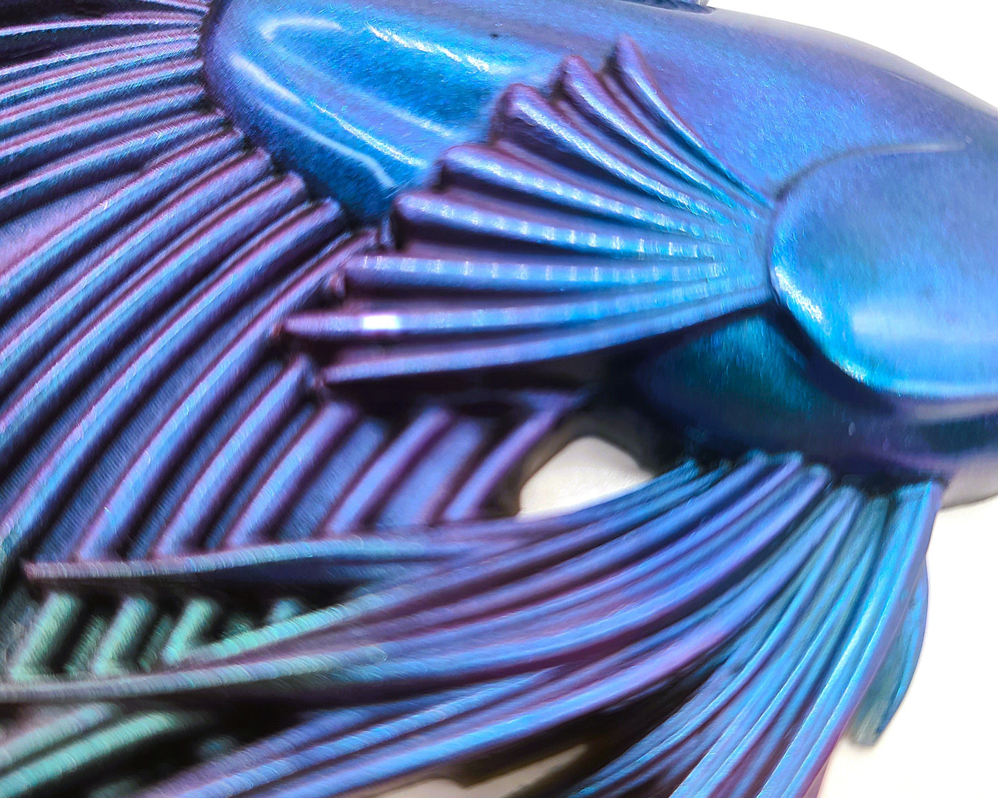 6" Betta Fish Wall Art - Holographic Color Shift Resin