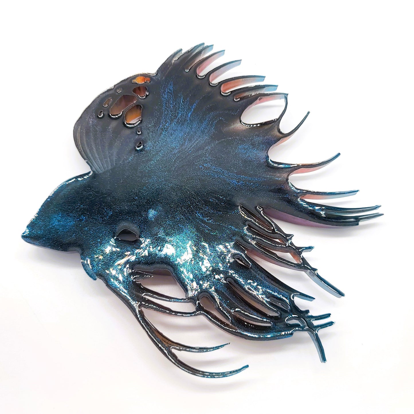 6" Betta Fish Wall Art - Holographic Color Shift Resin
