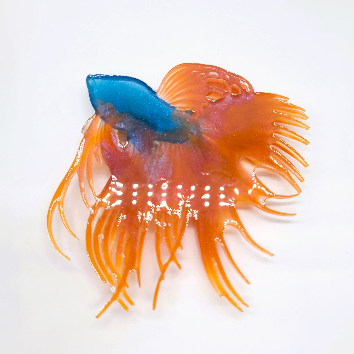 6" Betta Fish Wall Art - Holographic Color Shift Resin