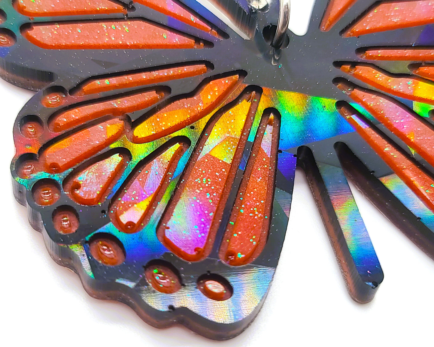 Holographic Resin Monarch Butterfly Key Chain/Suncatcher