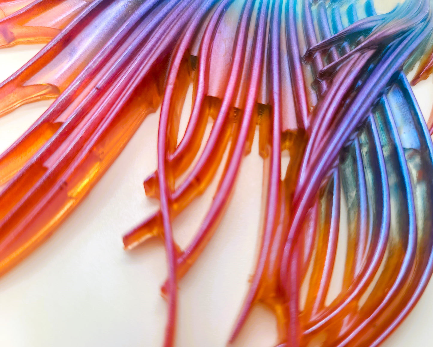 6" Betta Fish Wall Art - Holographic Color Shift Resin