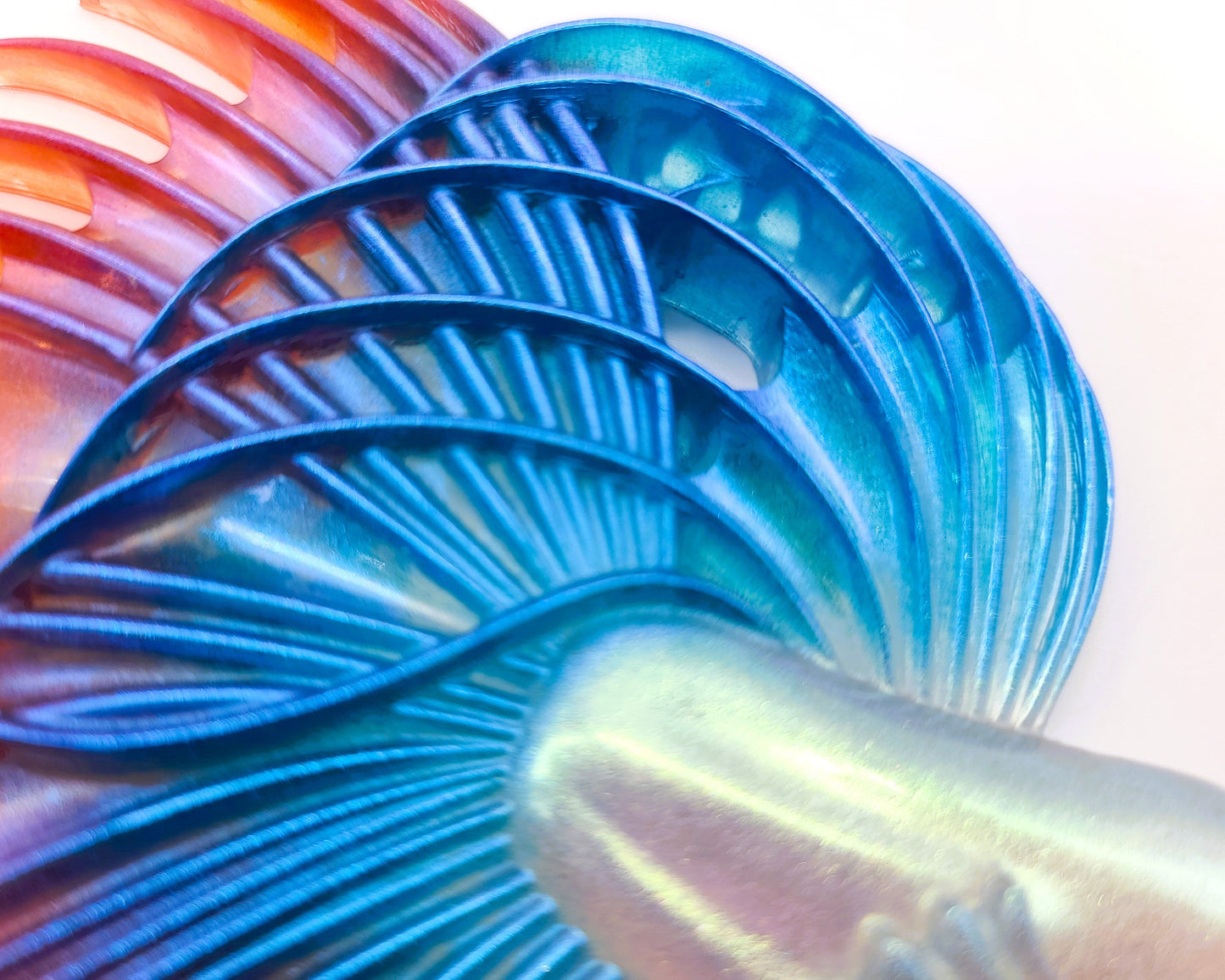 6" Betta Fish Wall Art - Holographic Color Shift Resin