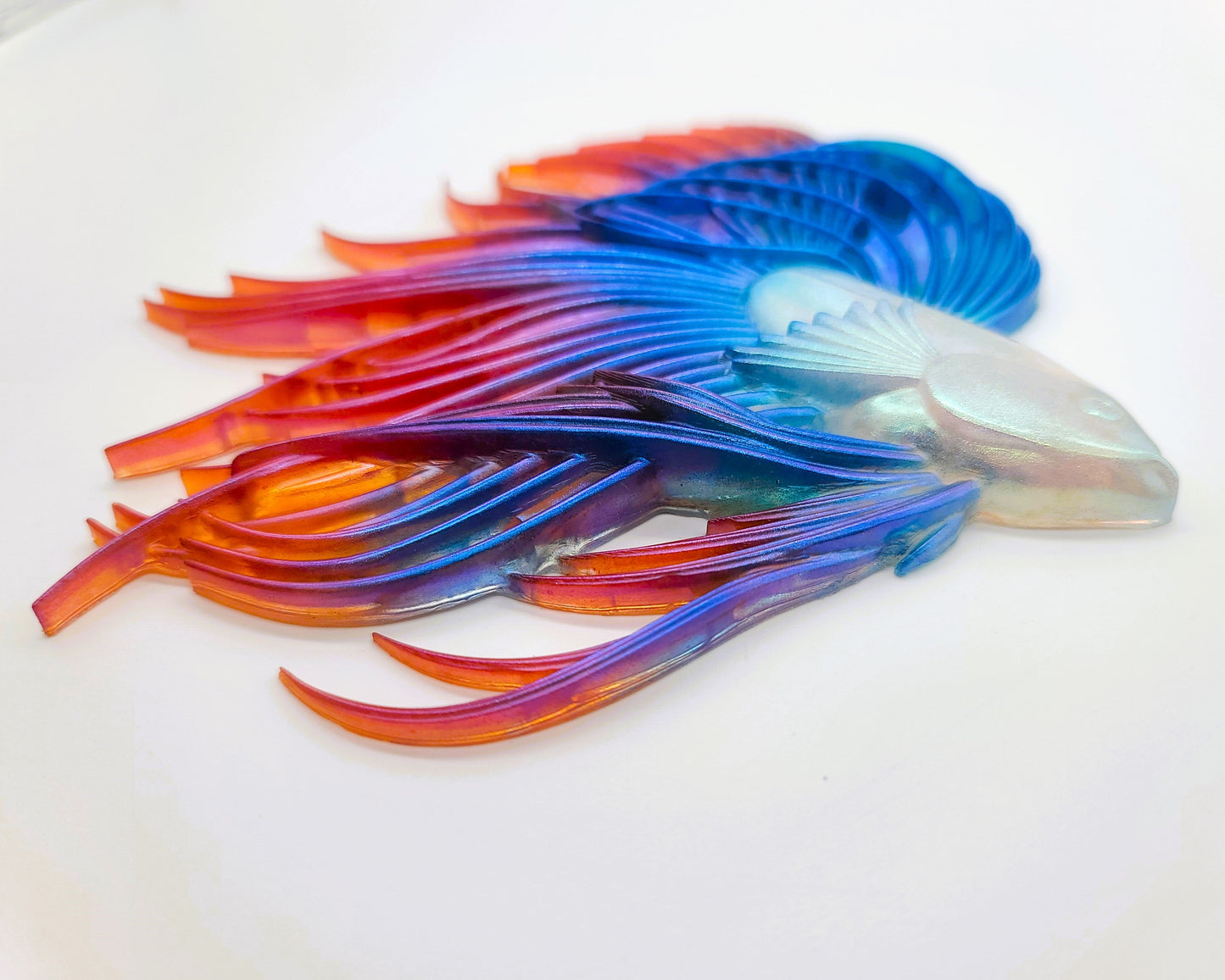 6" Betta Fish Wall Art - Holographic Color Shift Resin