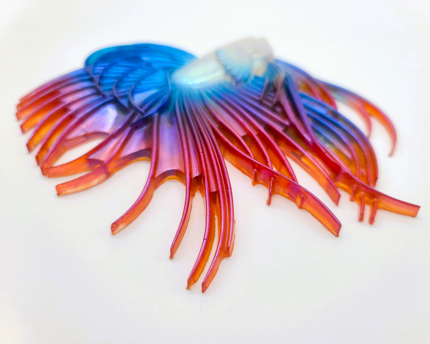 6" Betta Fish Wall Art - Holographic Color Shift Resin
