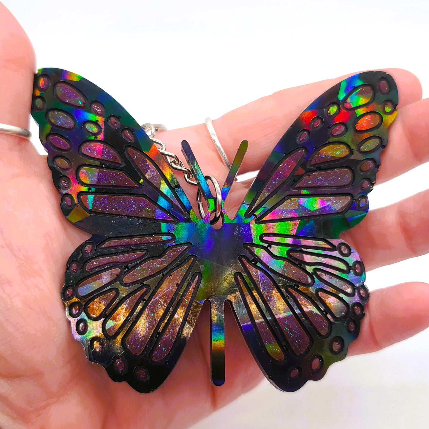 Holographic Resin Monarch Butterfly Key Chain/Suncatcher