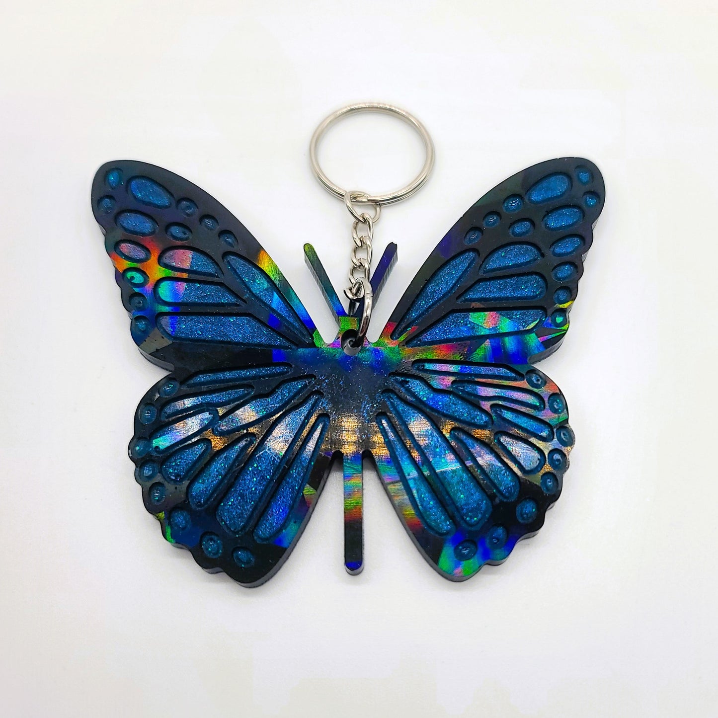 Holographic Resin Monarch Butterfly Key Chain/Suncatcher
